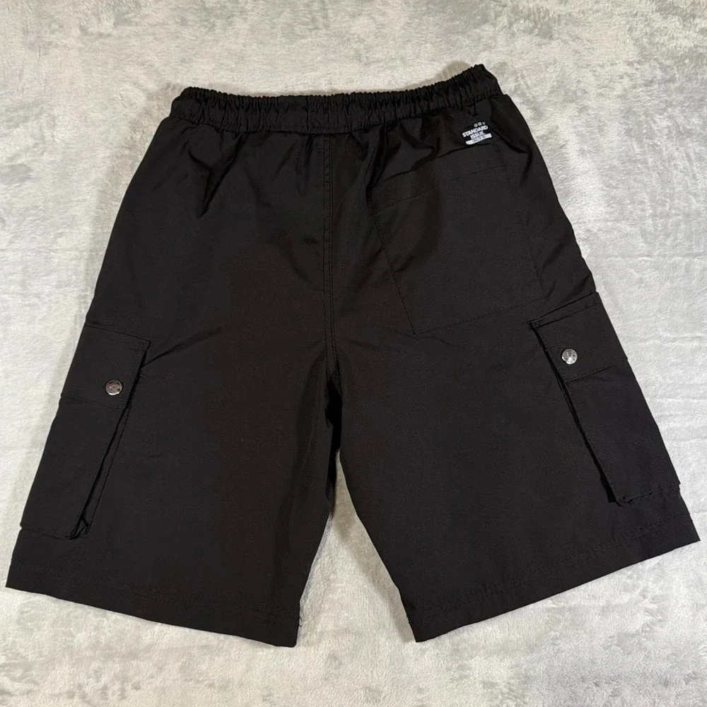 Y2K Vintage Southpole Techwear Cargo Utility Shorts | Black | Medium